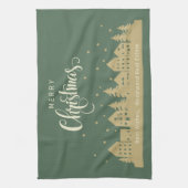 Winter Christmas Houses | Real Estate Customized キッチンタオル (縦)