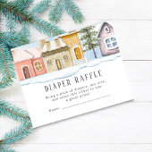 Winter Christmas It takes a Village Baby Shower エンクロージャーカード