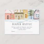 Winter Christmas It takes a Village Baby Shower エンクロージャーカード (正面)