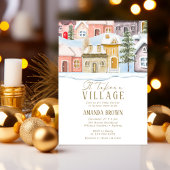 Winter Christmas It takes a Village Baby Shower  招待状