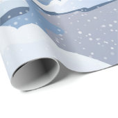 Winter Christmas landscape with snow-covered house ラッピングペーパー (ロールコーナー)