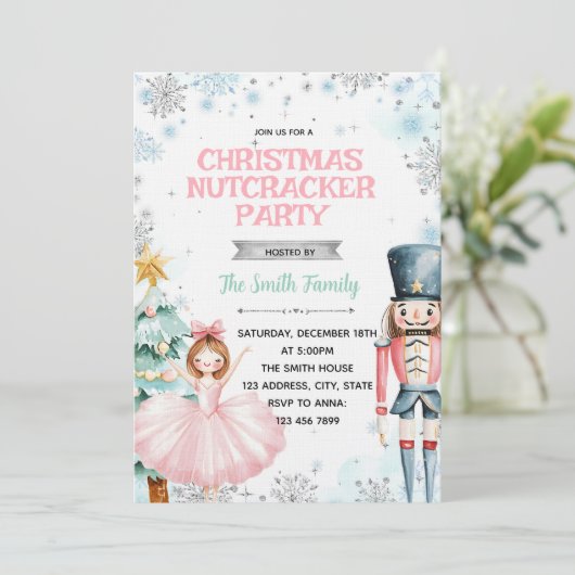 Winter christmas nutcracker party invitation 招待状 (スタンド正面)