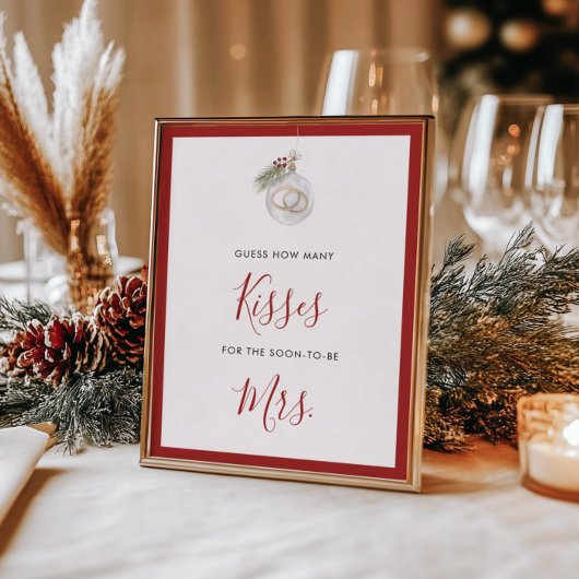 Winter Christmas Ornament Guess How Many ポスター