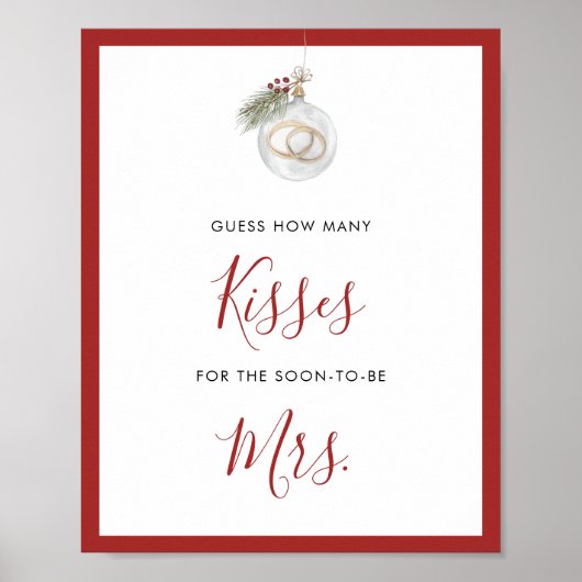 Winter Christmas Ornament Guess How Many ポスター (正面)