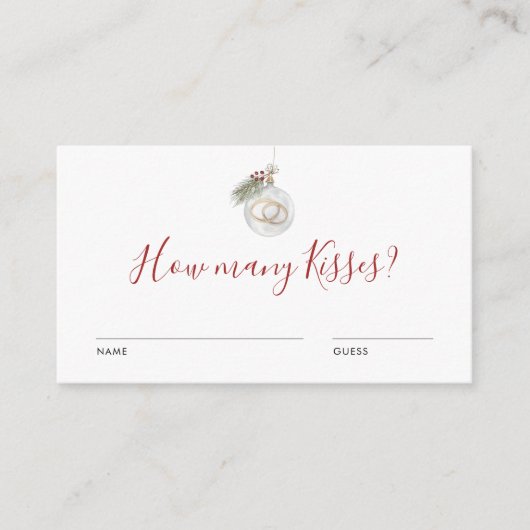 Winter Christmas Ornament Guess How Many Game Card エンクロージャーカード (正面)
