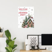 Winter Christmas Party Welcome Sign ポスター (ホームオフィス)