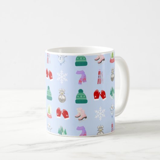 Winter/Christmas Pattern Coffee Mug (11oz) コーヒーマグカップ (正面右)