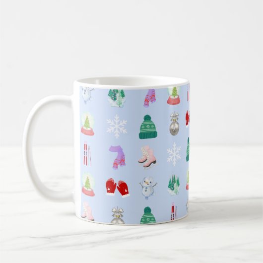 Winter/Christmas Pattern Coffee Mug (11oz) コーヒーマグカップ (左)