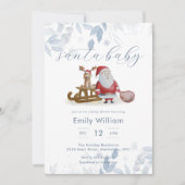 Winter Christmas Santa Baby Shower  招待状 (正面)