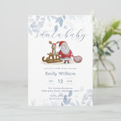 Winter Christmas Santa Baby Shower  招待状 (スタンド正面)