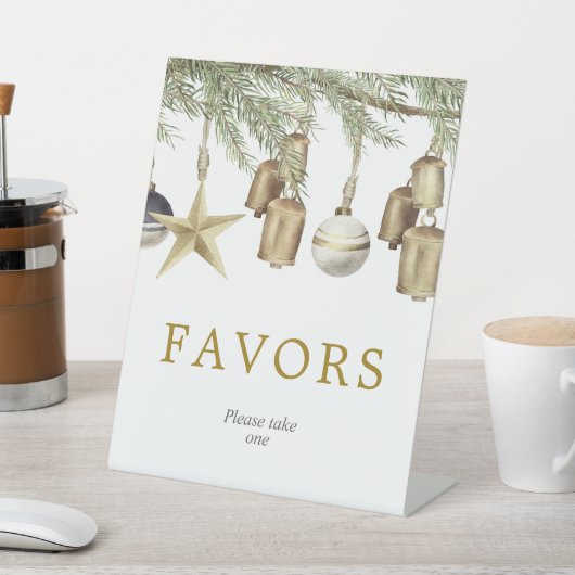 Winter Christmas Shower Favors Sign 台座サイン (インサイチュ)