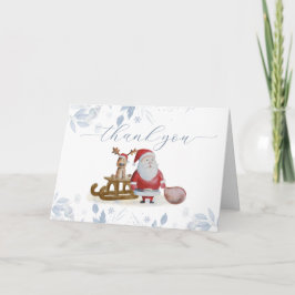 Winter Christmas Sleigh Moose Santa Baby Shower  サンキューカード