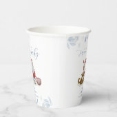 Winter Christmas Sleigh Moose Santa Baby Shower  紙コップ (右)
