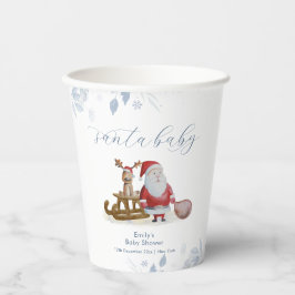 Winter Christmas Sleigh Moose Santa Baby Shower  紙コップ