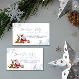 Winter Christmas Sleigh Santa Books Baby Shower  エンクロージャーカード