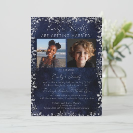 Winter Christmas These Kids  Rehearsal Dinner 招待状 (スタンド正面)