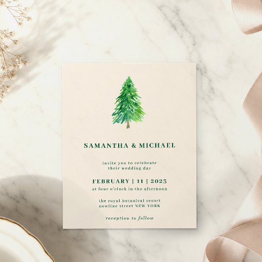 Winter Christmas Tree | シンプルでエレガントな結婚式 チラシ