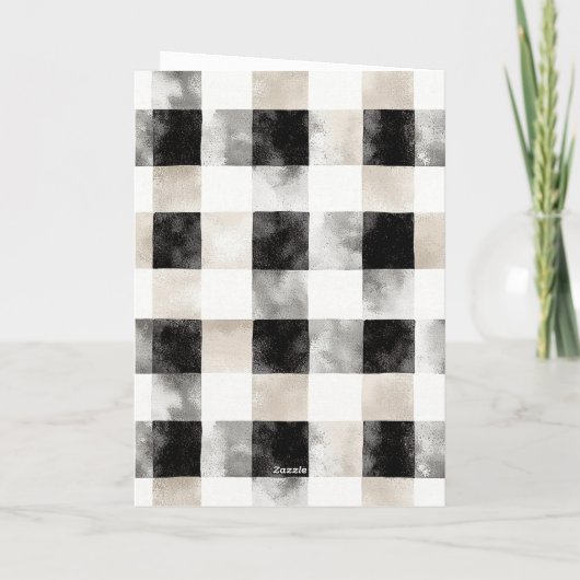 Winter Christmas Tree City Ice Skaters Buildings カード (裏面)