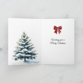 Winter Christmas Tree City Ice Skaters Buildings カード (内部)