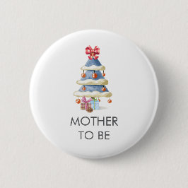 Winter Christmas Tree Mother To Be Baby Shower  缶バッジ
