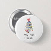 Winter Christmas Tree Mother To Be Baby Shower  缶バッジ (正面&裏面)