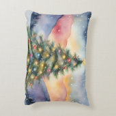 Winter Christmas Tree Snowy Sunset Scenery アクセントクッション (裏面(縦))