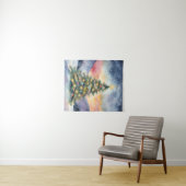 Winter Christmas Tree Snowy Sunset Scenery タペストリー (インサイチュ(横))