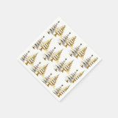 Winter christmas tree white gold holiday theme スタンダードカクテルナプキン (角)