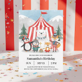 Winter Circus Birthday Invitation | Cute Penguin 招待状
