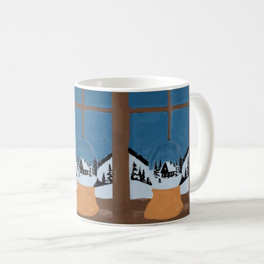 Winter Classic Mug Customizable - Snow Globe コーヒーマグカップ (正面右)