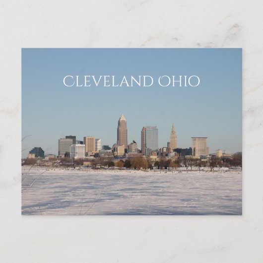 Winter Cleveland Skyline ポストカード (正面)