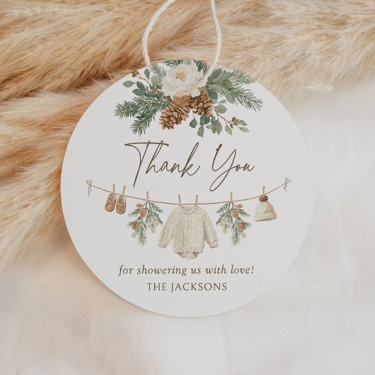 Winter Clothesline Baby Shower フェイバータグ