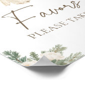 Winter Clothesline Baby Shower Favors Sign ポスター (角)