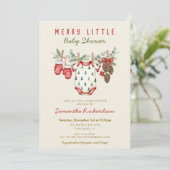 Winter Clothesline Merry little Christmas baby 招待状 (スタンド正面)