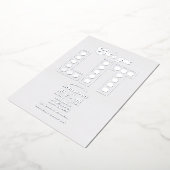 Winter Cloud Let's Get Lit Retro Christmas Party 箔招待状 (回転した状態)