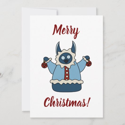 Winter coat Christmas monster シーズンカード (正面)