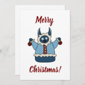 Winter coat Christmas monster シーズンカード (正面/裏面)