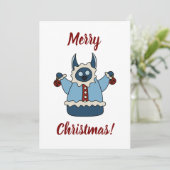 Winter coat Christmas monster シーズンカード (スタンド正面)