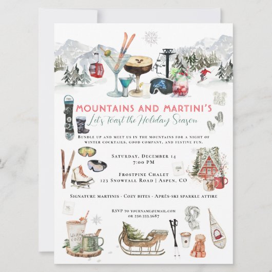 Winter Cocktail | Mountains & Martini’s Party 招待状 (正面)