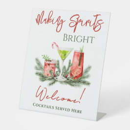 Winter Cocktails Holiday Party Drink Station 台座サイン