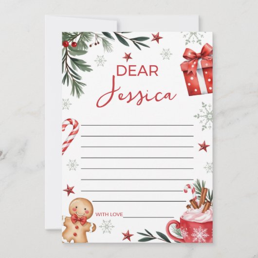 Winter Cocoa Birthday Dear Card 招待状 (正面)