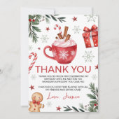 Winter Cocoa Birthday Thank You Card 招待状 (正面)
