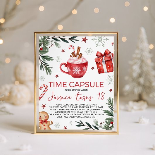 Winter Cocoa Birthday Time Capsule Sign 台座サイン