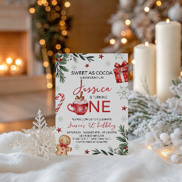 Winter Cocoa First Birthday Invite 招待状