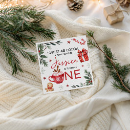 Winter Cocoa First Birthday Napkin スタンダードカクテルナプキン