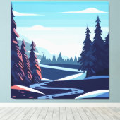 Winter Collectionの背景 キャンバスプリント (インサイチュ (ウッドフロア))