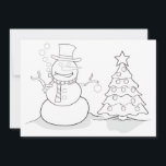 Winter Color meカード シーズンカード<br><div class="desc">封筒と5x7フラットカー子供へド(またはあなたの中の子供)をカラー、エンベリ飾ッシュに!これらのデザインは、クレヨン、色付き鉛筆、マーカーで色を付けるために意図された画像を持っている。これらの「カラーマイカード」の中には、シーズンズやスポーツ、ペットなどのテーマを持つものもある。このデザインにはクリスマス飾や他の冬の休みのため素晴らし、雪だるまと木がある。</div>