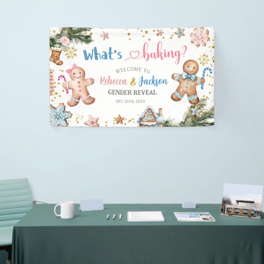 Winter Cookie Whats Baking Gender Reveal 横断幕 (トレードショー)