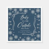 Winter Coquette Blue Baby it's cold Paper Napkin スタンダードカクテルナプキン (正面)
