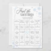 Winter Coquette blue Find The Guest Bingo Card 招待状 (正面)